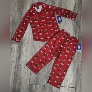 Ultra Game Youth NBA Official 2-Piece" Miami Heat" Red Button Down Pajama Set